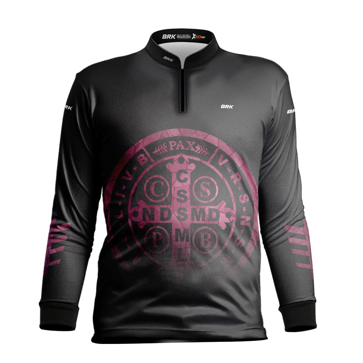 Camisa Agro Brk Feminina Medalhão de São Bento Rosa com Proteção Solar UV50+ - BRK AGRO