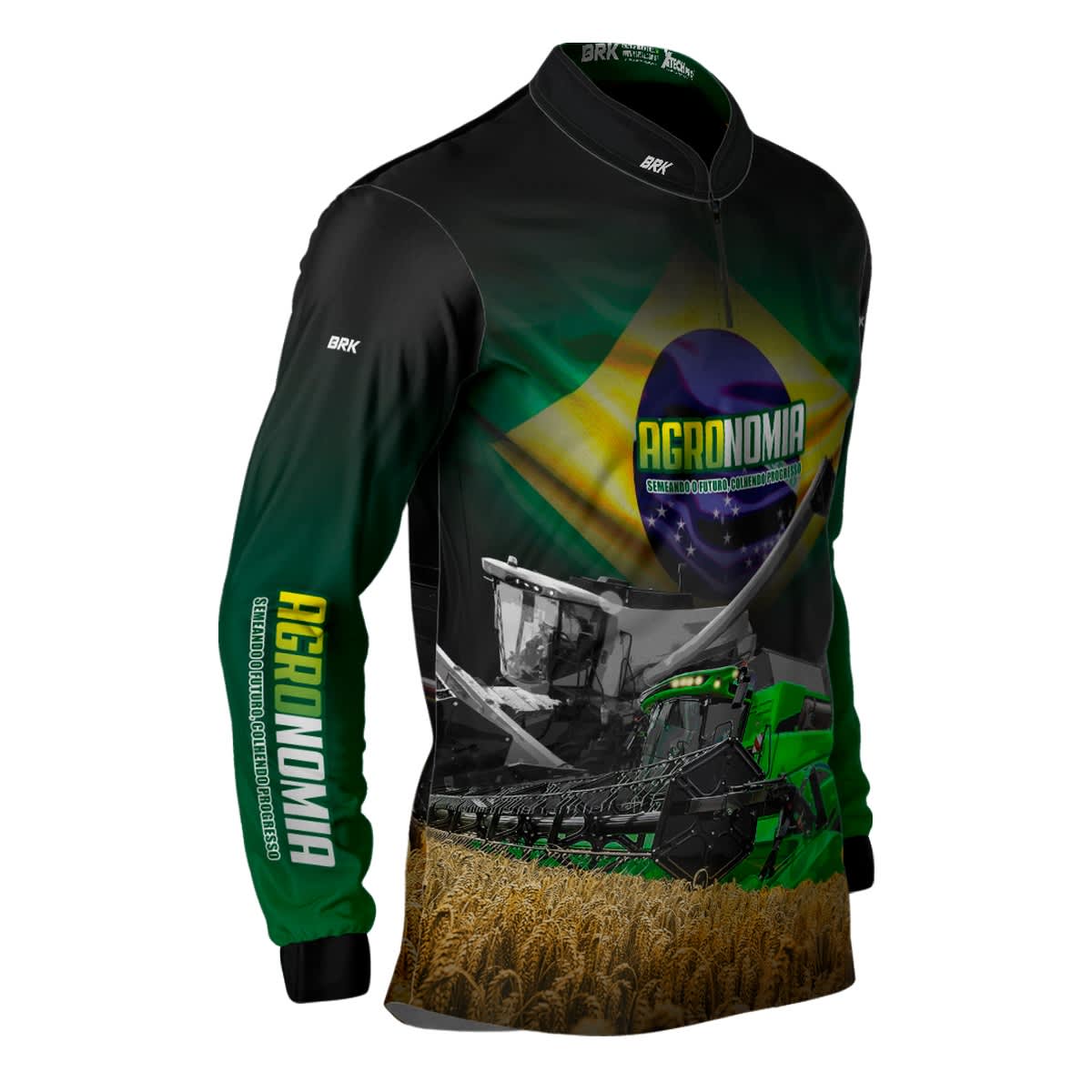Camisa Agro Brk Trator Verde Agronomia com Proteção Solar UV50+ - BRK AGRO