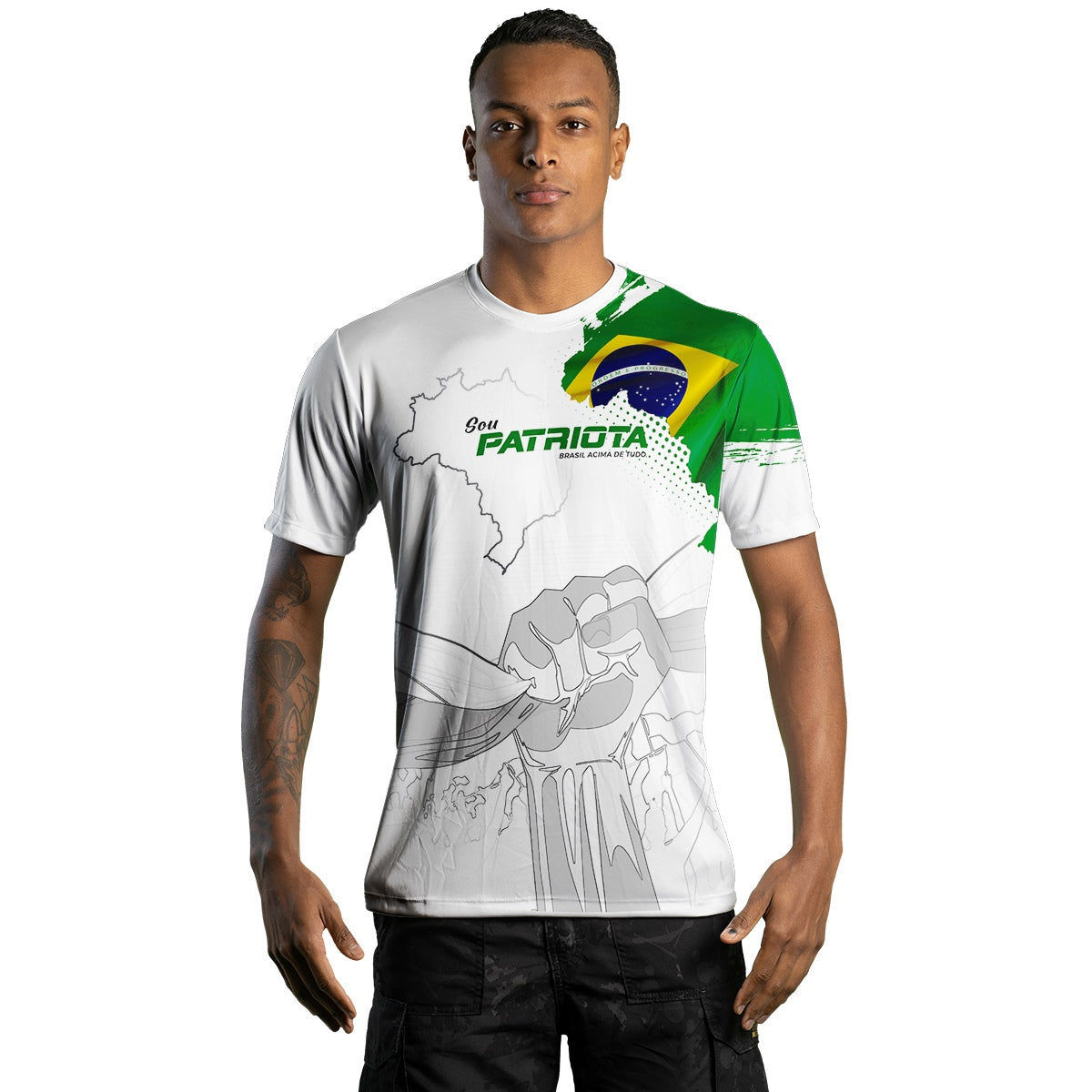 Camiseta Agro Brk Patriota Branca com Proteção Solar UV50+ - Brk Agro