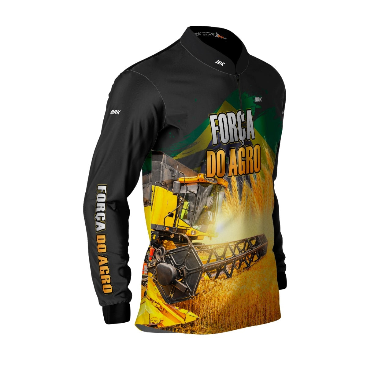 Camisa Agro Brk Força do Agro Colheitadeira com Proteção UV50+ - Brk Agro