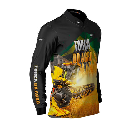 Camisa Agro Brk Força do Agro Colheitadeira com Proteção UV50+ - Brk Agro