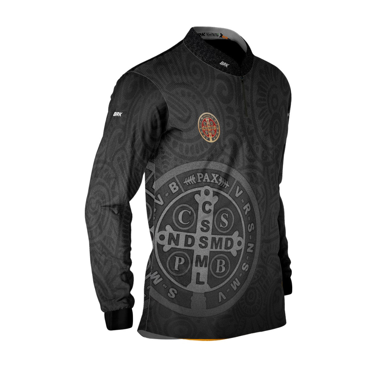 Camisa Agro Brk São Bento Dourado Preta com UV50+ - Brk Agro