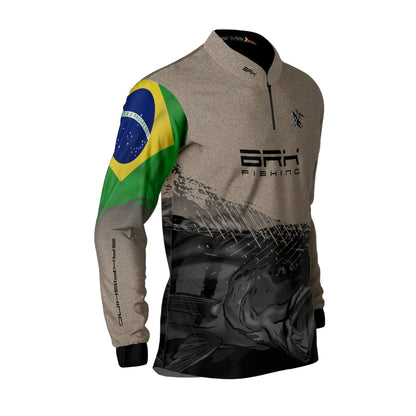 Camisa de Pesca Brk Garateia Tucunaré Brasil com UV50+ - Brk Agro