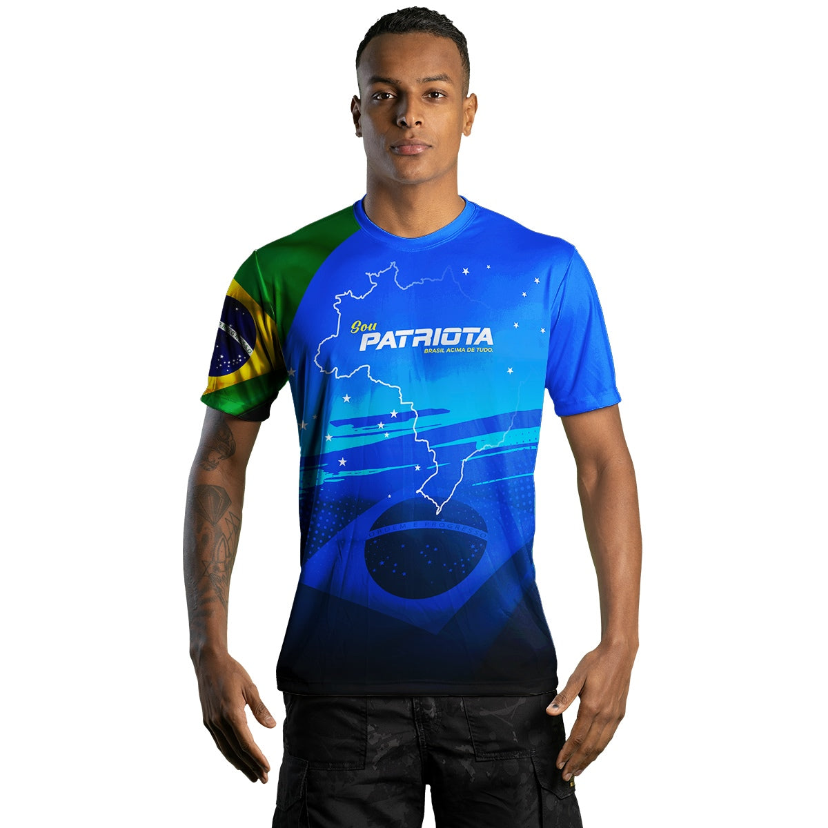 Camiseta Agro Brk Patriota Azul com Proteção Solar UV50+ - Brk Agro