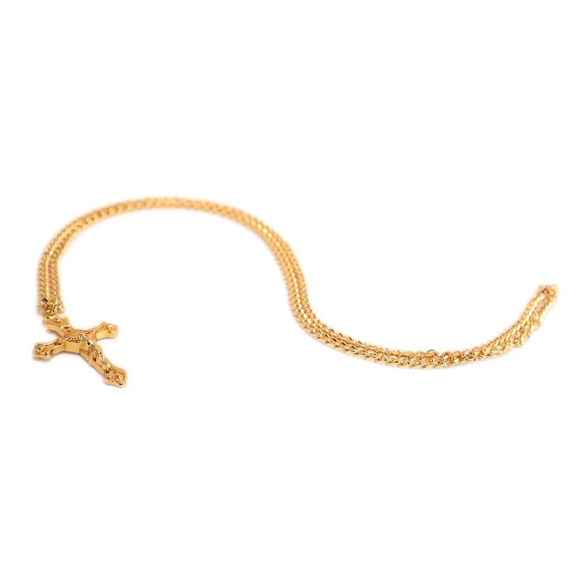 Corrente Pingente Brk Cruz Dourada Trevolada - Brk Agro