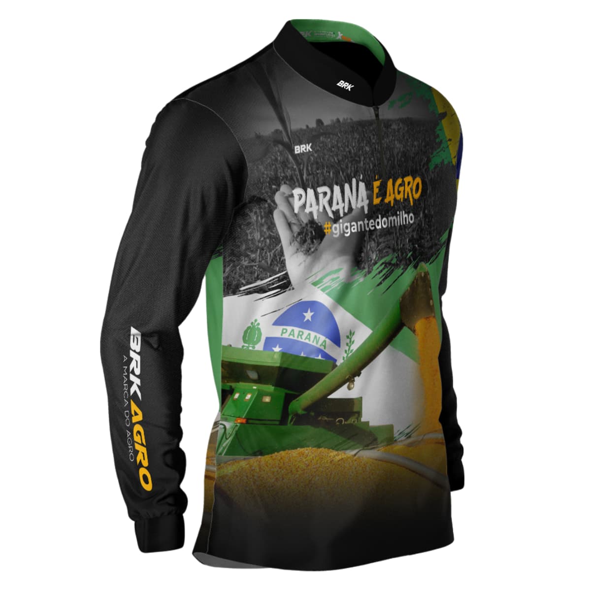 Camisa Agro Brk Paraná é Agro Milho com Proteção Solar UV50+ - Brk Agro