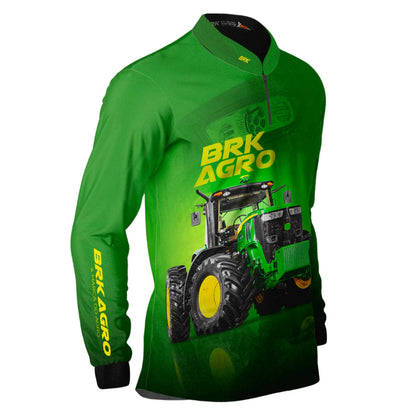 Camisa Agro Brk Trator Verde 7M com Proteção Solar UV50+ - Brk Agro