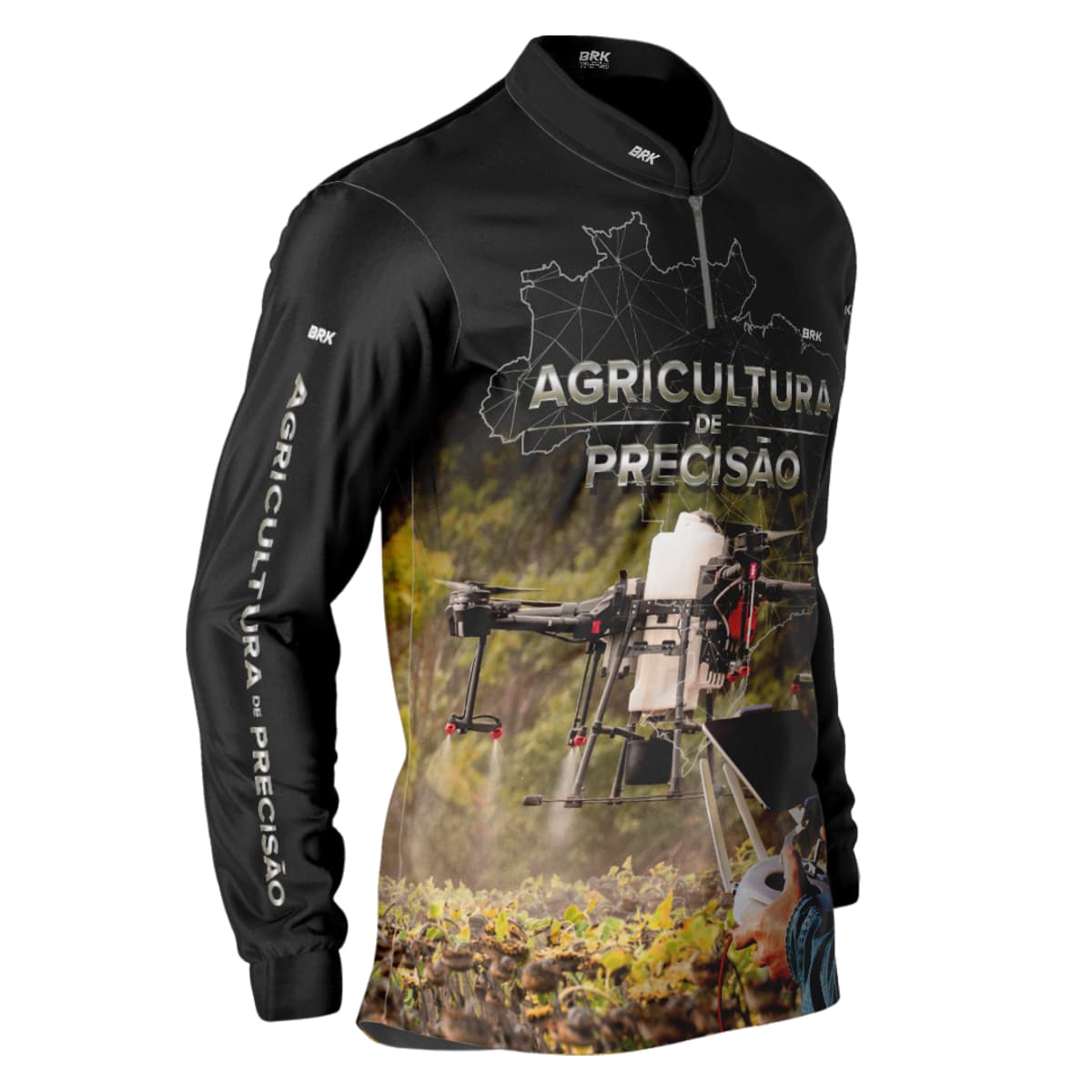 Camisa Agro Brk Drone é Agro Agricultura de Precisão 02 com Proteção Solar UV50+ - Brk Agro