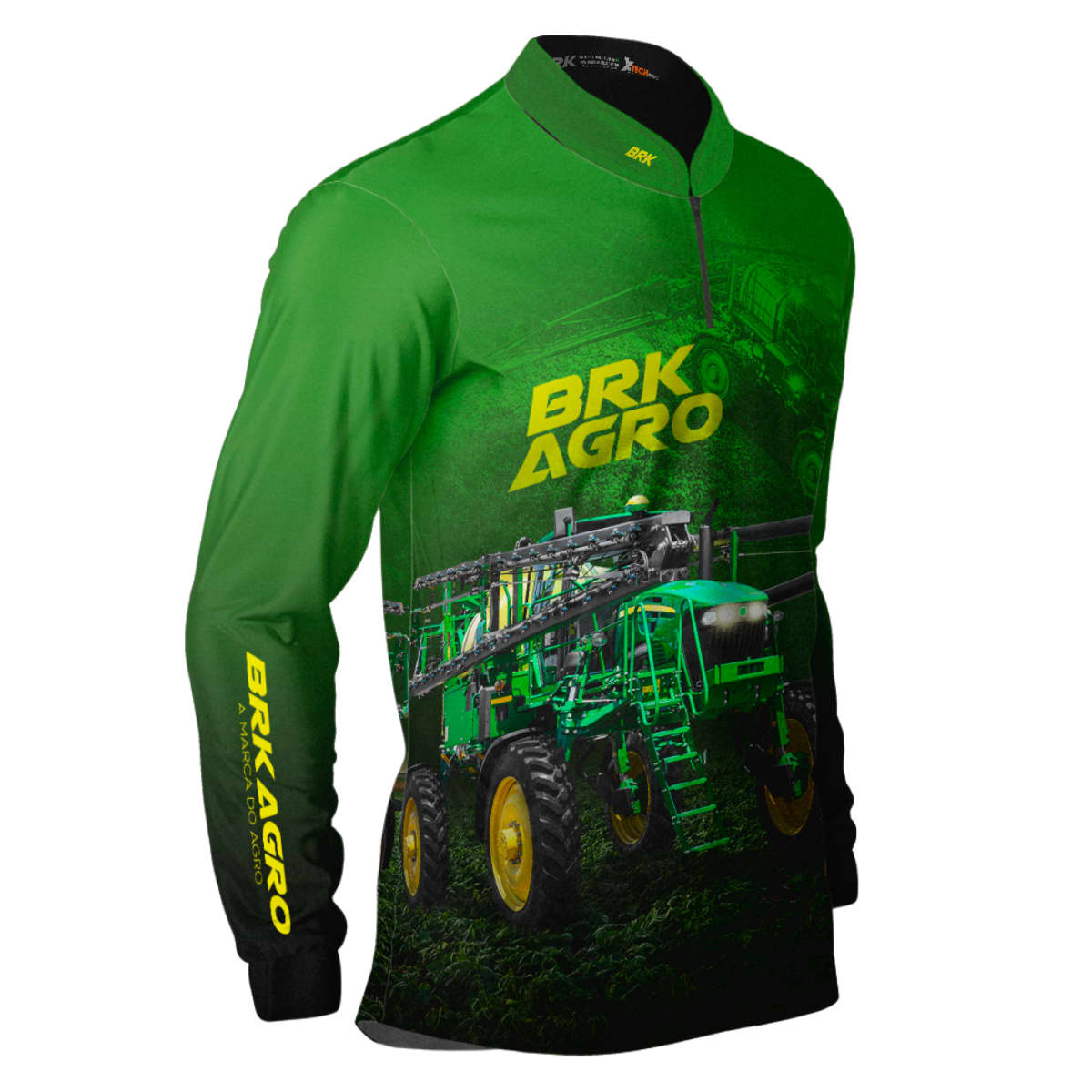 Camisa Agro Brk Trator Pulverizador M4000 Verde com Proteção Solar UV50+ - Brk Agro
