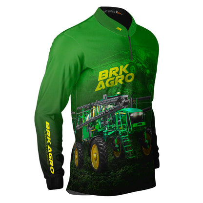 Camisa Agro Brk Trator Pulverizador M4000 Verde com Proteção Solar UV50+ - Brk Agro