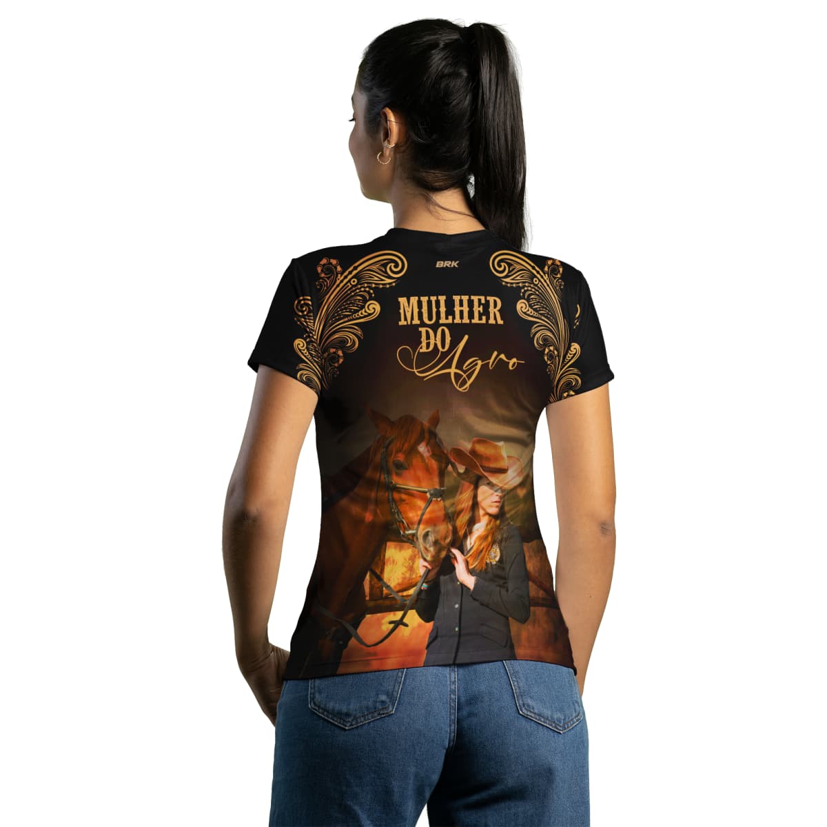 Camiseta Agro Brk Mulher do Agro com Proteção Solar UV50+ - Brk Agro