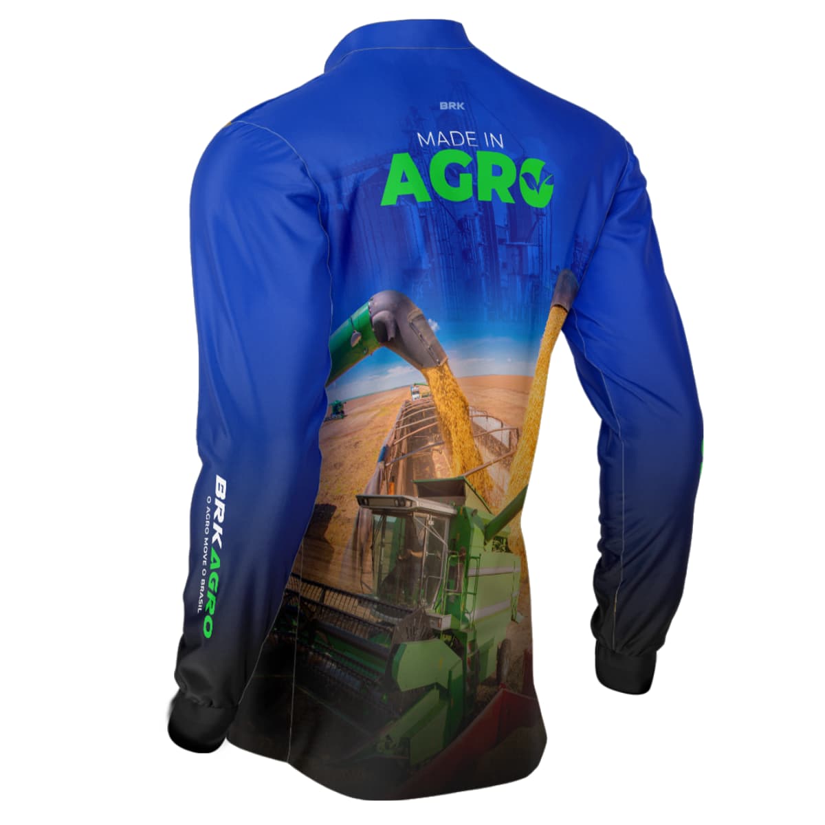 Camisa Agro Brk Azul Made in Agro Cultivo de Soja com UV50+ - Brk Agro