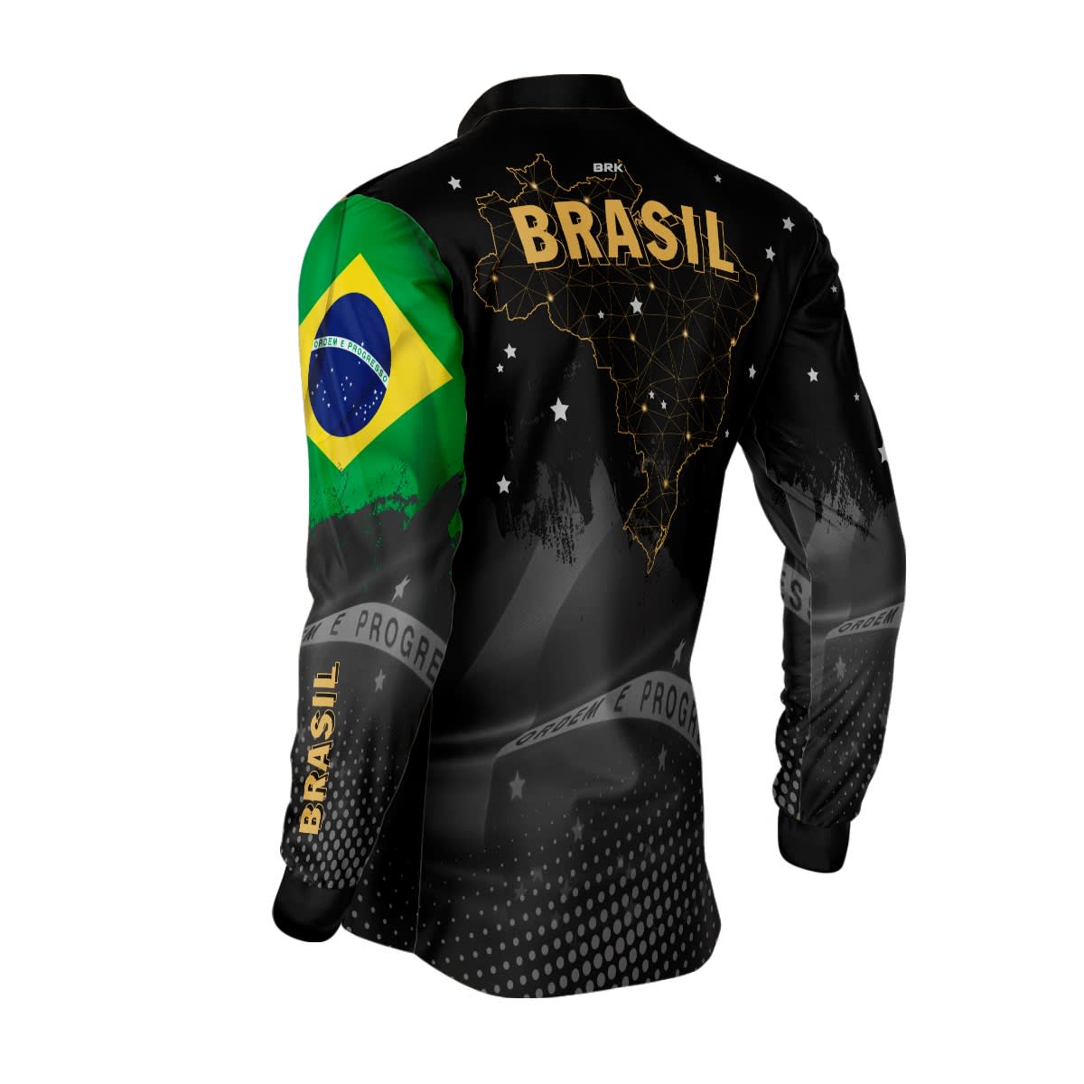 Camisa Agro Brk Brasil Preta com Proteção Solar UV50+ - Brk Agro