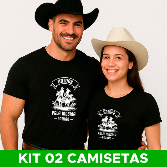 Kit Camisetas Dia dos Namorados Unidos Mesma Paixão Algodão Premium