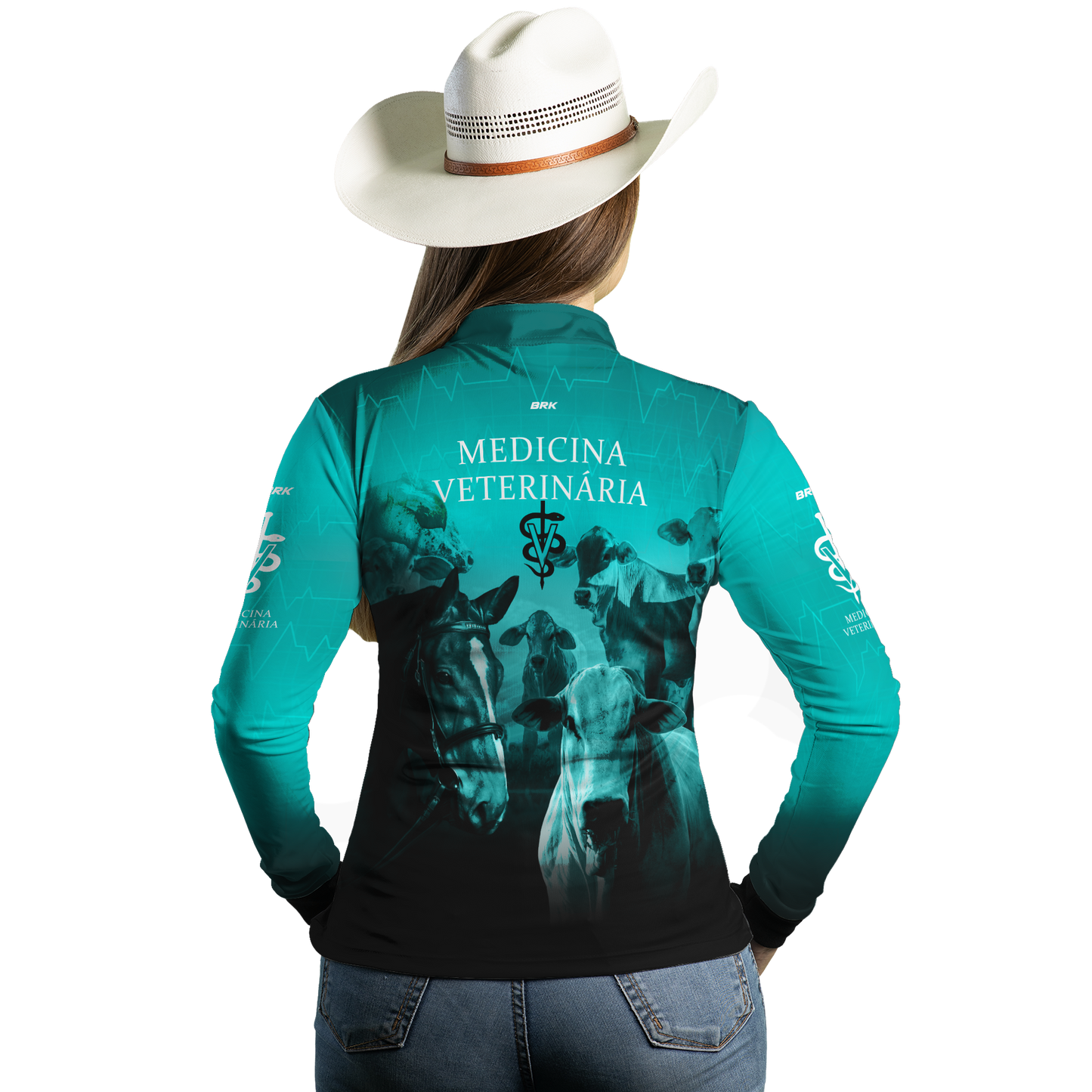 Camisa Agro Brk Medicina Veterinária Azul com UV50+ - BRK AGRO