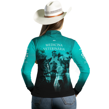 Camisa Agro Brk Medicina Veterinária Azul com UV50+ - BRK AGRO