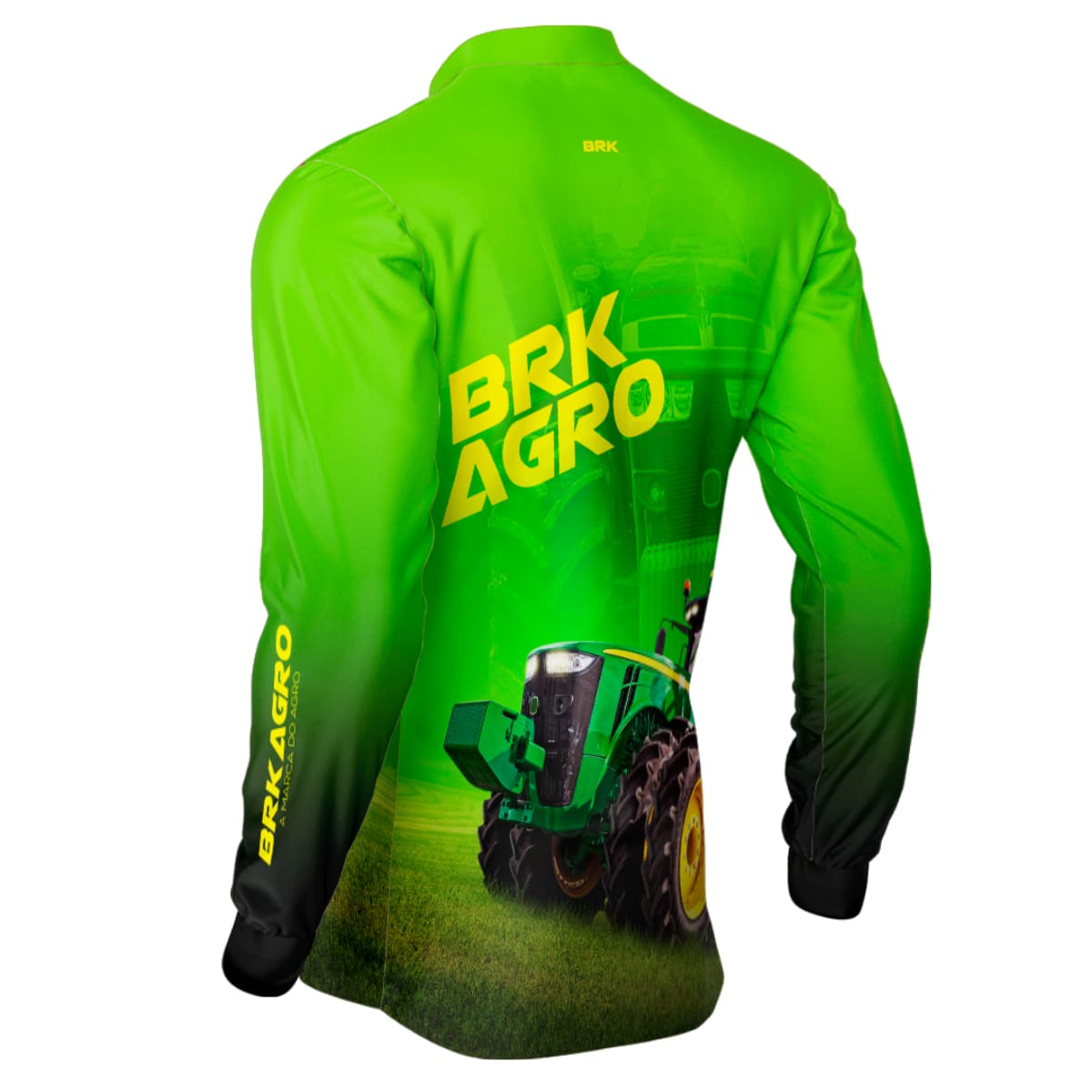 Camisa Agro Brk Trator 8250R Verde com Proteção Solar UV50+ - Brk Agro