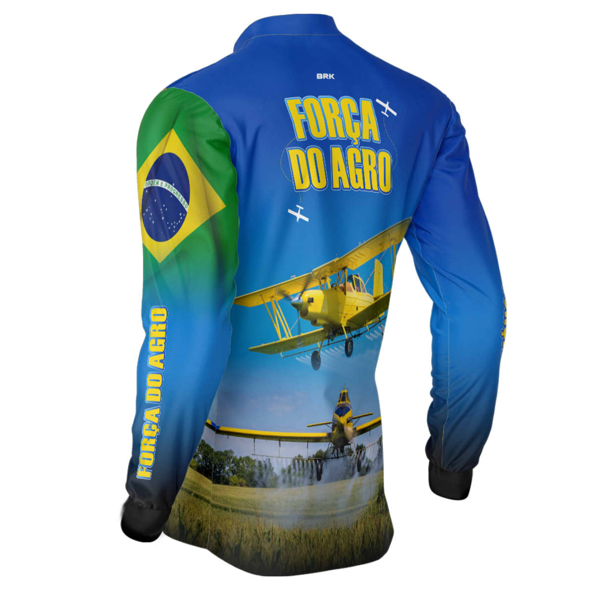Camisa Agro Brk Azul Aviação Agrícola com Proteção Solar UV50+ - Brk Agro