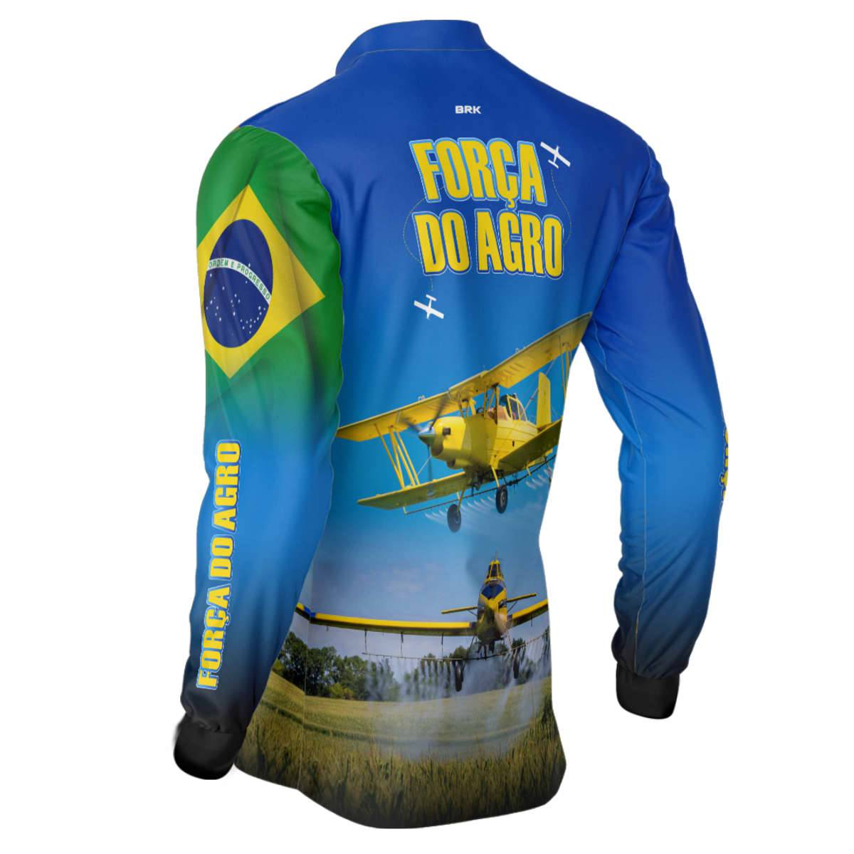 Camisa Agro Brk Azul Aviação Agrícola com Proteção Solar UV50+ - Brk Agro