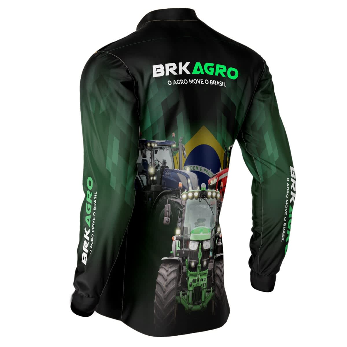 Camisa Agro Brk Preta Tratores com Proteção Solar UV50+ - Brk Agro