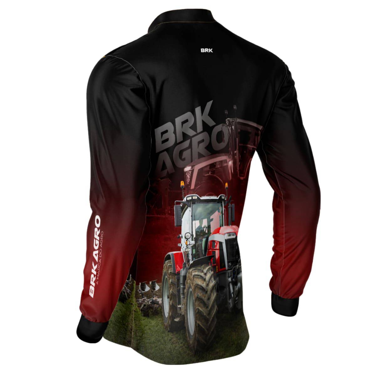 Camisa Agro Brk Trator 8S Vermelho Escura com Proteção Solar UV50+ - Brk Agro