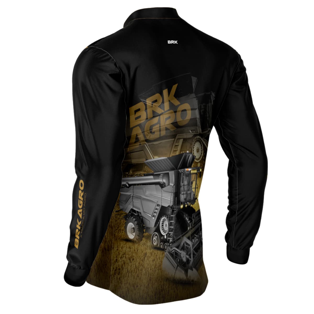 Camisa Agro Brk Preta Colheitadeira Ideal com Proteção Solar UV50+ - Brk Agro