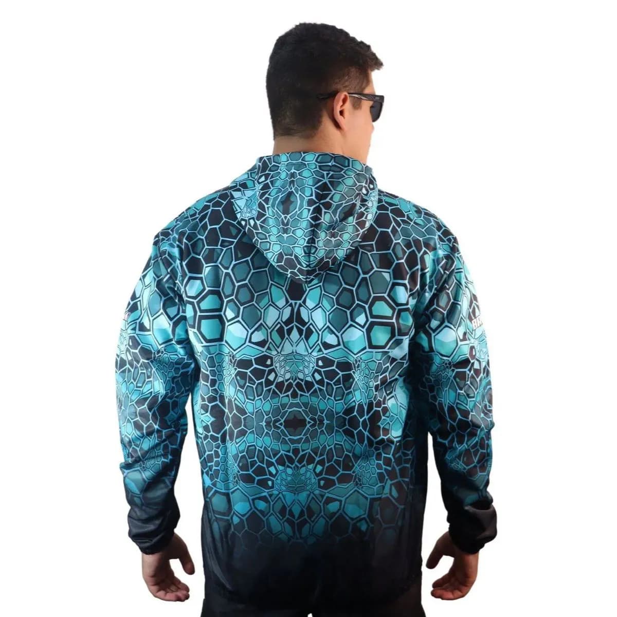 Jaqueta Corta Vento Brk Agro Repelente à Àgua - Blue Snake com Proteção Solar UV50+ - Brk Agro