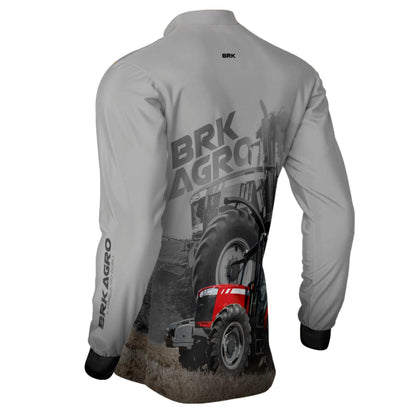 Camisa Agro Brk Trator 4707 Vermelho Clara com Proteção Solar UV50+ - Brk Agro