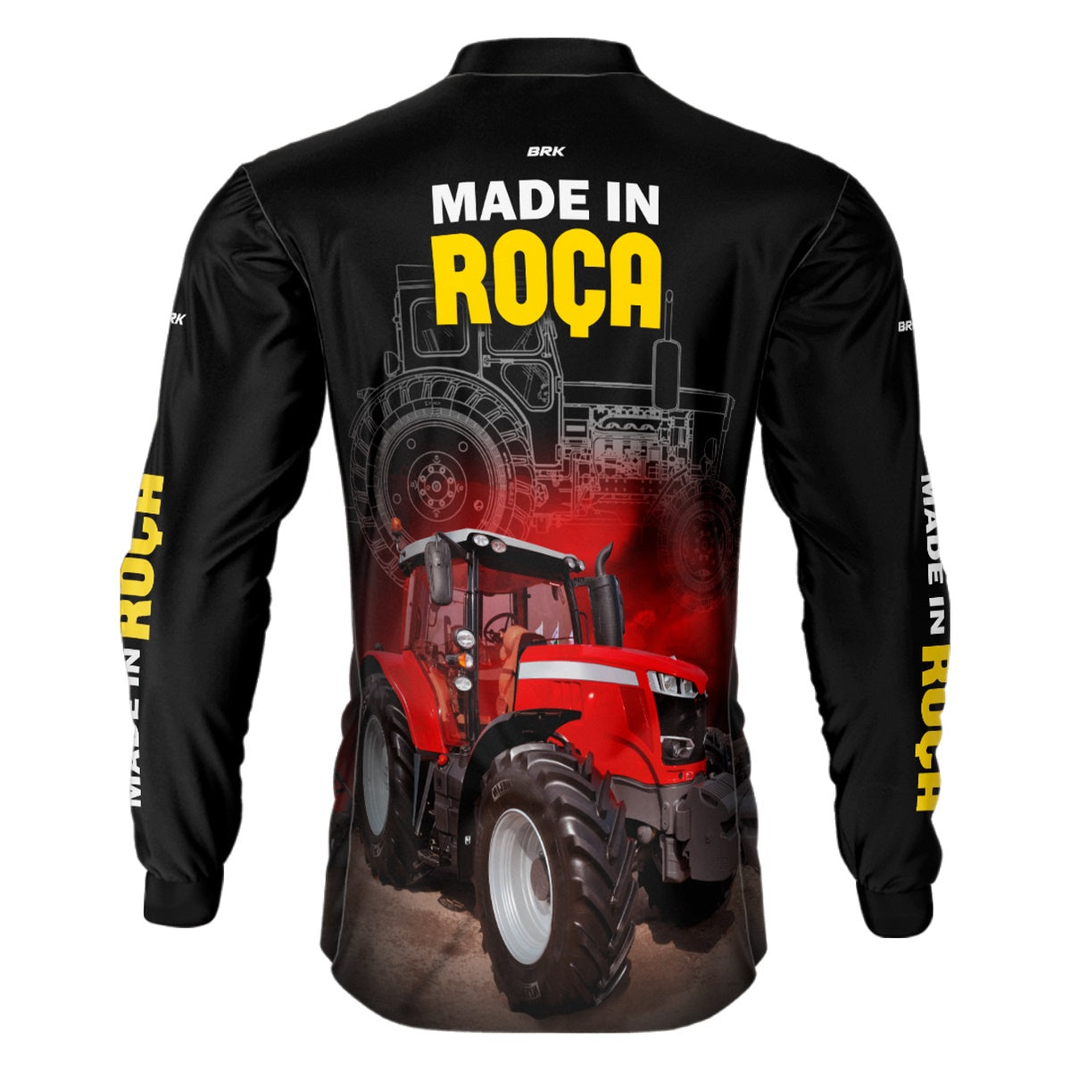 Camisa Agro Brk Made in Roça Trator Vermelho com Proteção Solar UV50+ - Brk Agro