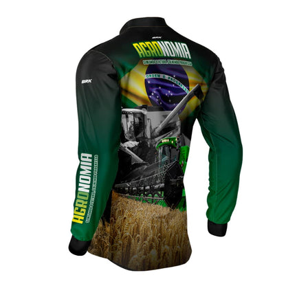 Camisa Agro Brk Trator Verde Agronomia com Proteção Solar UV50+ - BRK AGRO