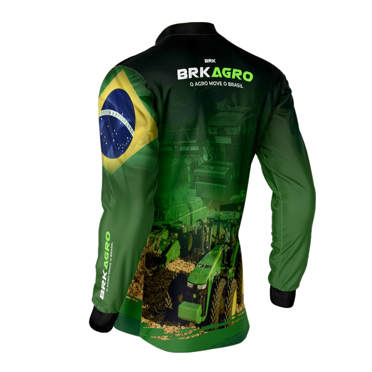 Camisa Agro Brk Verde o Agro Move o Brasil com Proteção Solar UV50+ - Brk Agro