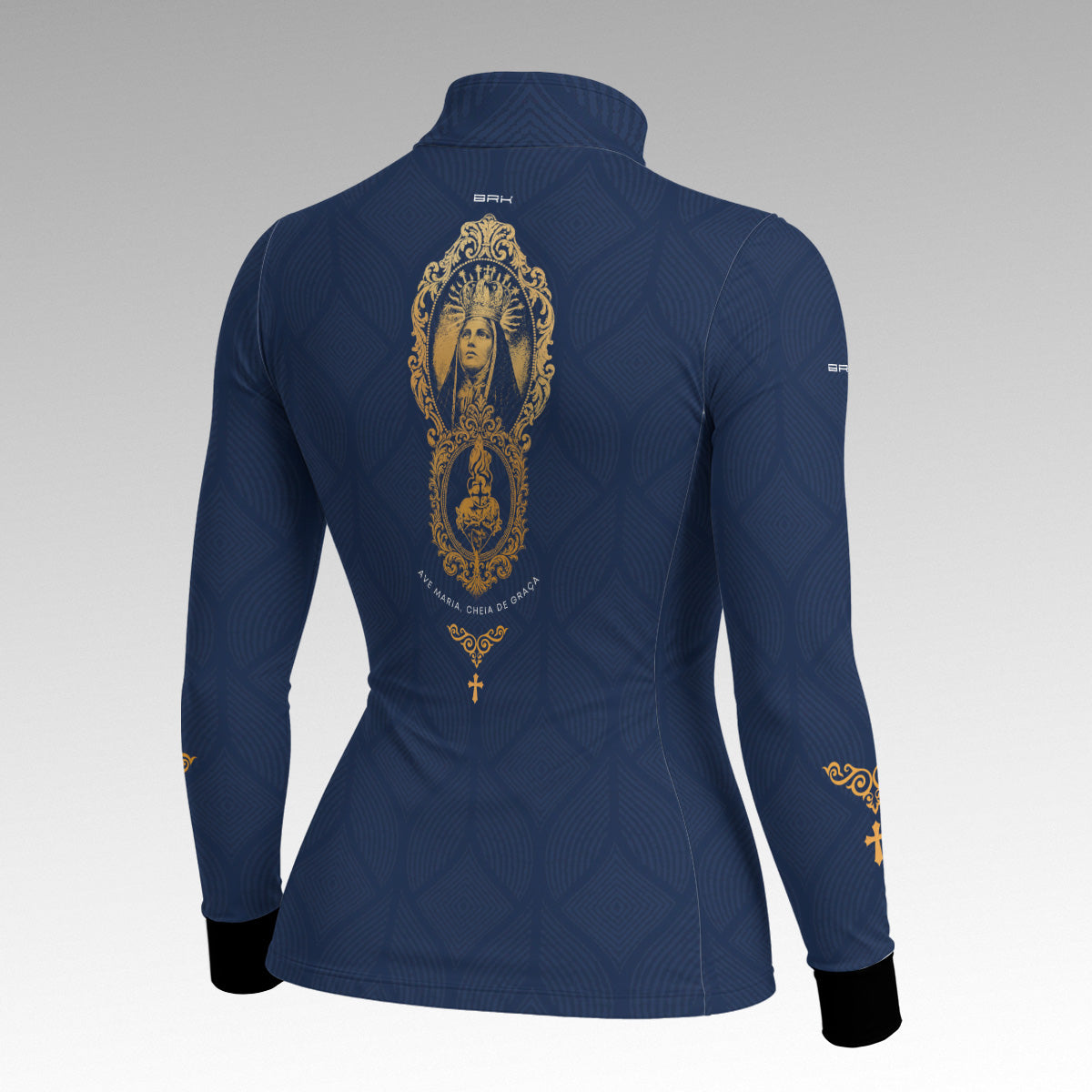 Camisa Feminina Nossa Senhora Aparecida Medalha Azul com UV50