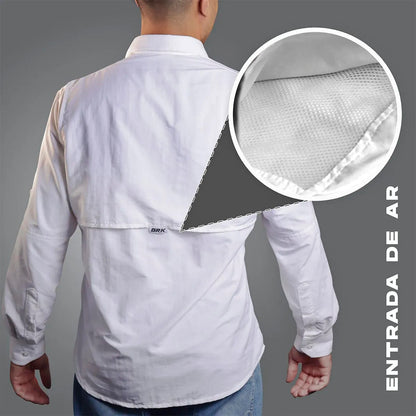 Camisa Work Agro Brk Branca com Proteção Solar UV50+ - Brk Agro