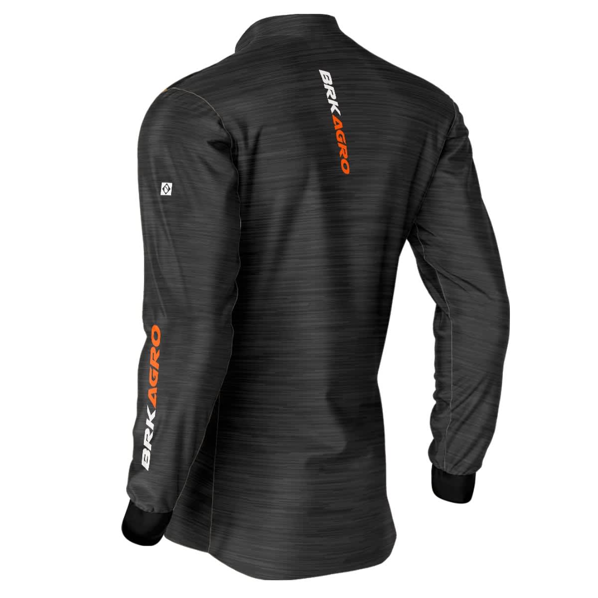 Camisa Agro Brk Mescla Preto Laranja com Proteção Solar UV50+ - Brk Agro