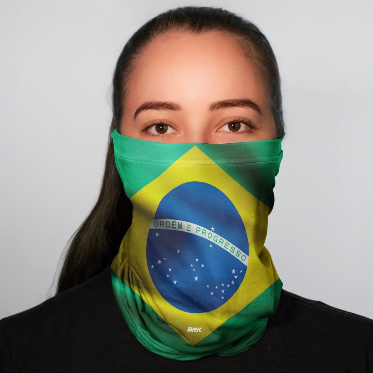 Bandana Tubeneck Agro Brk Multifuncional Bandeira do Brasil 3 com Proteção Solar UV50+ - Brk Agro