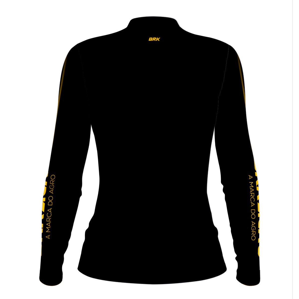 Camisa Feminina Agro Brk Básica Preto e Amarelo com Proteção Solar UV50+ - Brk Agro
