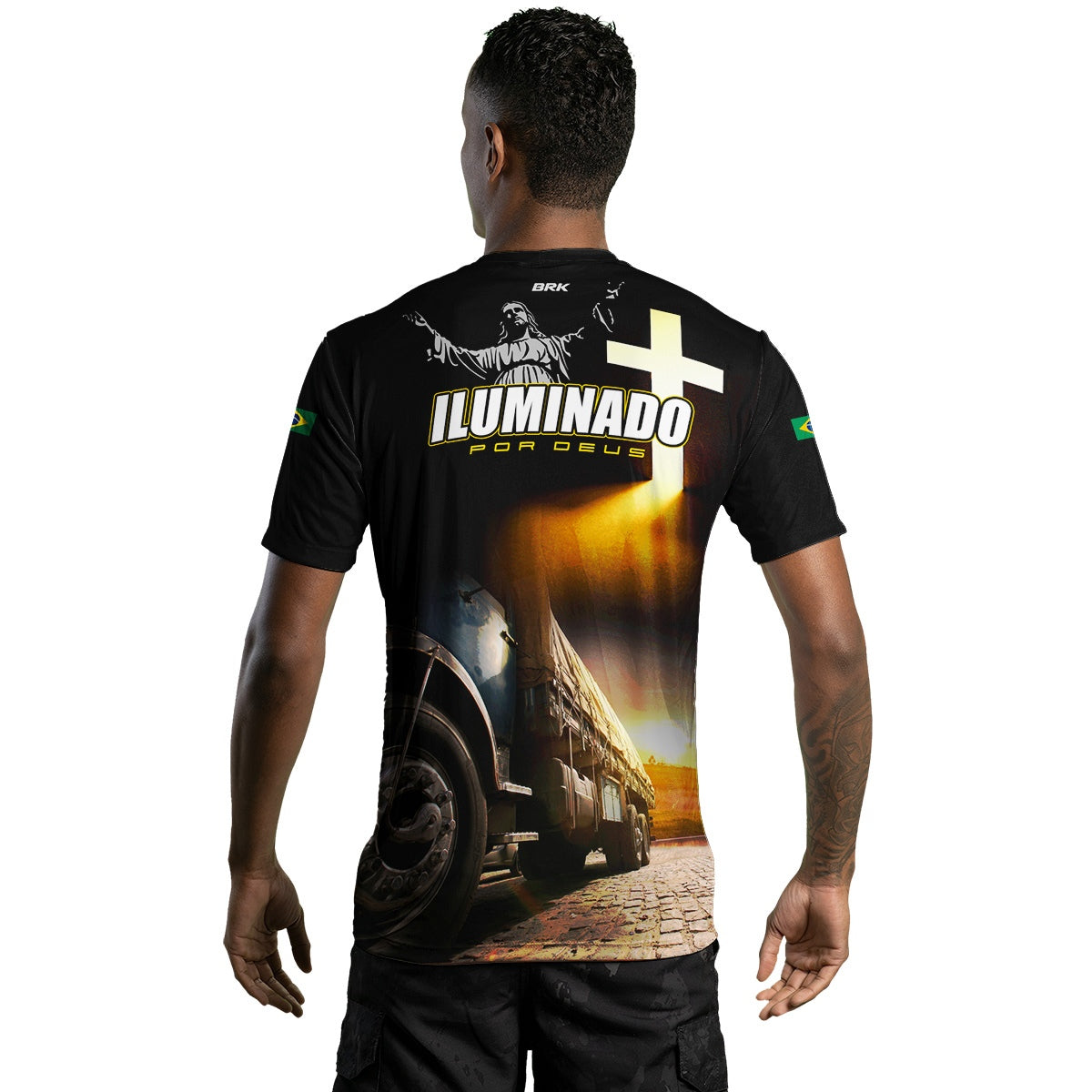 Camiseta Agro Brk Caminhoneiro Iluminado por Deus com Proteção Solar UV50+ - Brk Agro