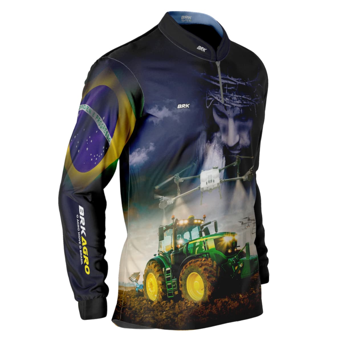 Camisa Agro Brk Jesus Drone Pulverizador com Proteção Solar UV50+ - Brk Agro