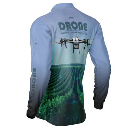 Camisa Agro Brk Drone Pulverizador com Proteção Solar UV50+ - Brk Agro
