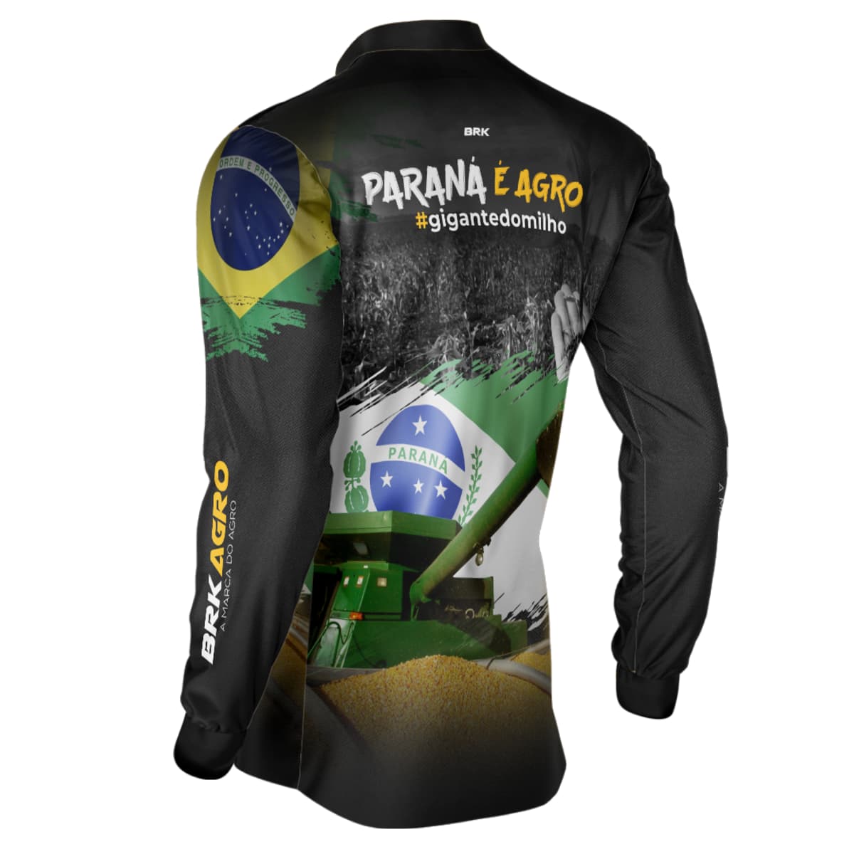 Camisa Agro Brk Paraná é Agro Milho com Proteção Solar UV50+ - Brk Agro
