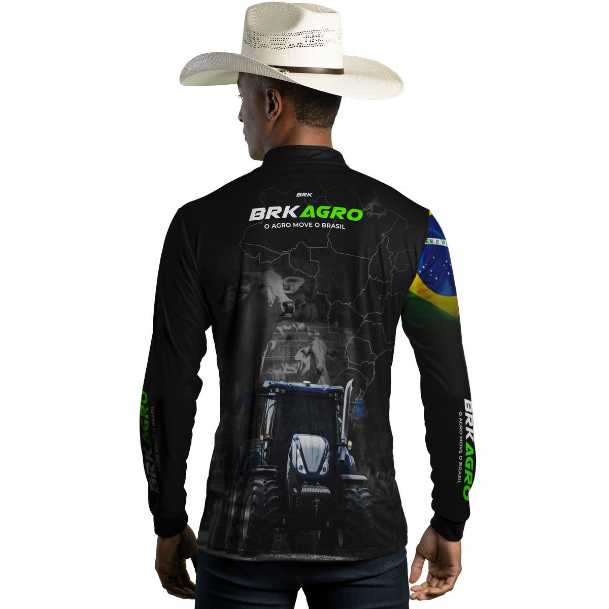 Camisa Agro Brk O Agro Move o Brasil com UV50+ - Brk Agro