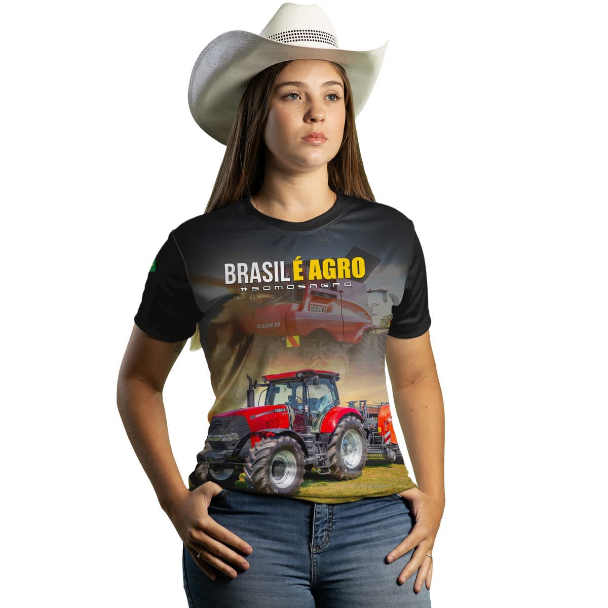Camiseta Agro Brk Brasil é Agro Trator com Proteção Solar UV50+ - Brk Agro