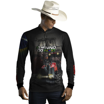 Camisa Agro Brk Menino do Agro Trator Vermelho com Proteção Solar UV50+ - Brk Agro