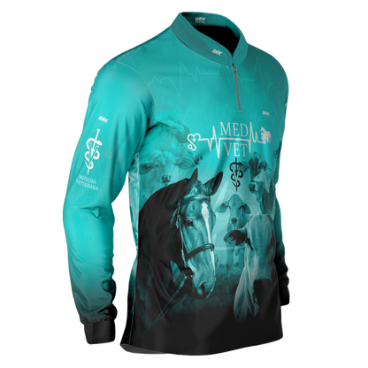 Camisa Agro Brk Medicina Veterinária Azul com UV50+ - BRK AGRO