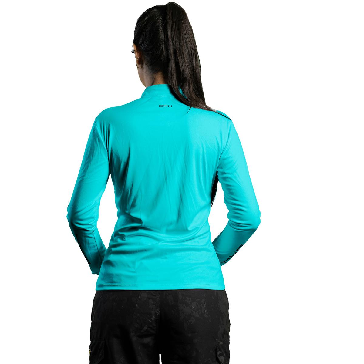 Camisa Agro Brk Feminina Ciano com Proteção Solar UV50+ - Brk Agro