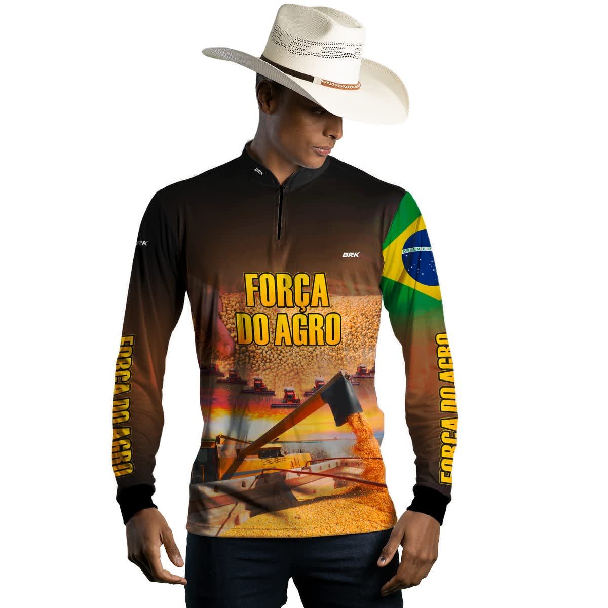 Camisa Agro Brk Produtor de Soja com UV50+ - Brk Agro