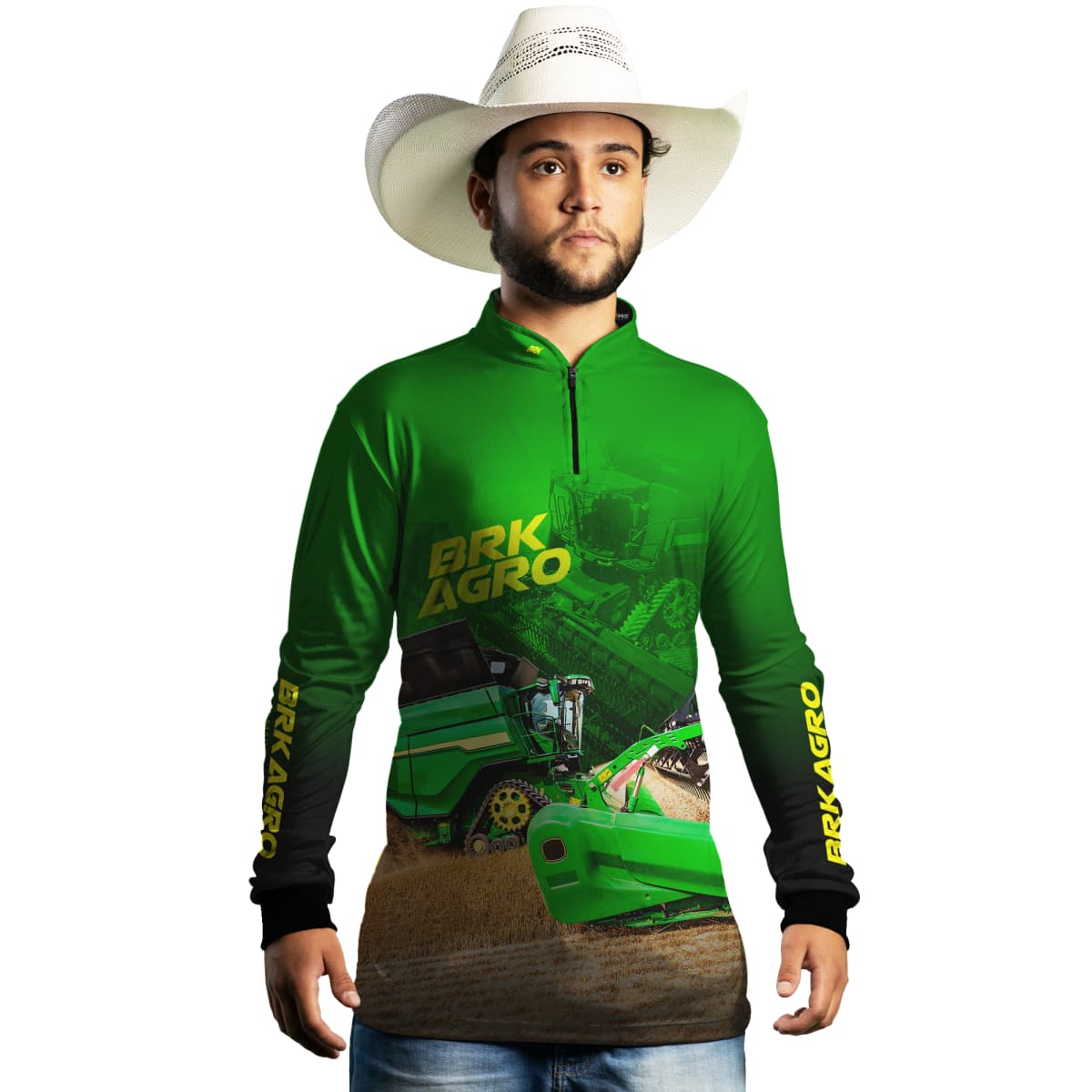Camisa Agro Brk Colheitadeira X9 Verde com Proteção Solar UV50+ - Brk Agro