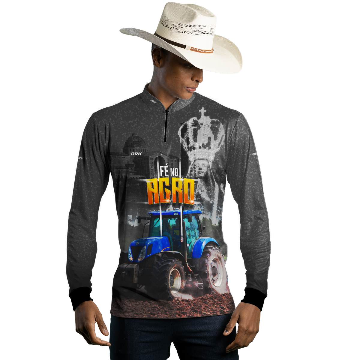 Camisa Agro Brk Fé Padroeira Força do Agro 2.0 com Proteção Solar UV50+ - Brk Agro