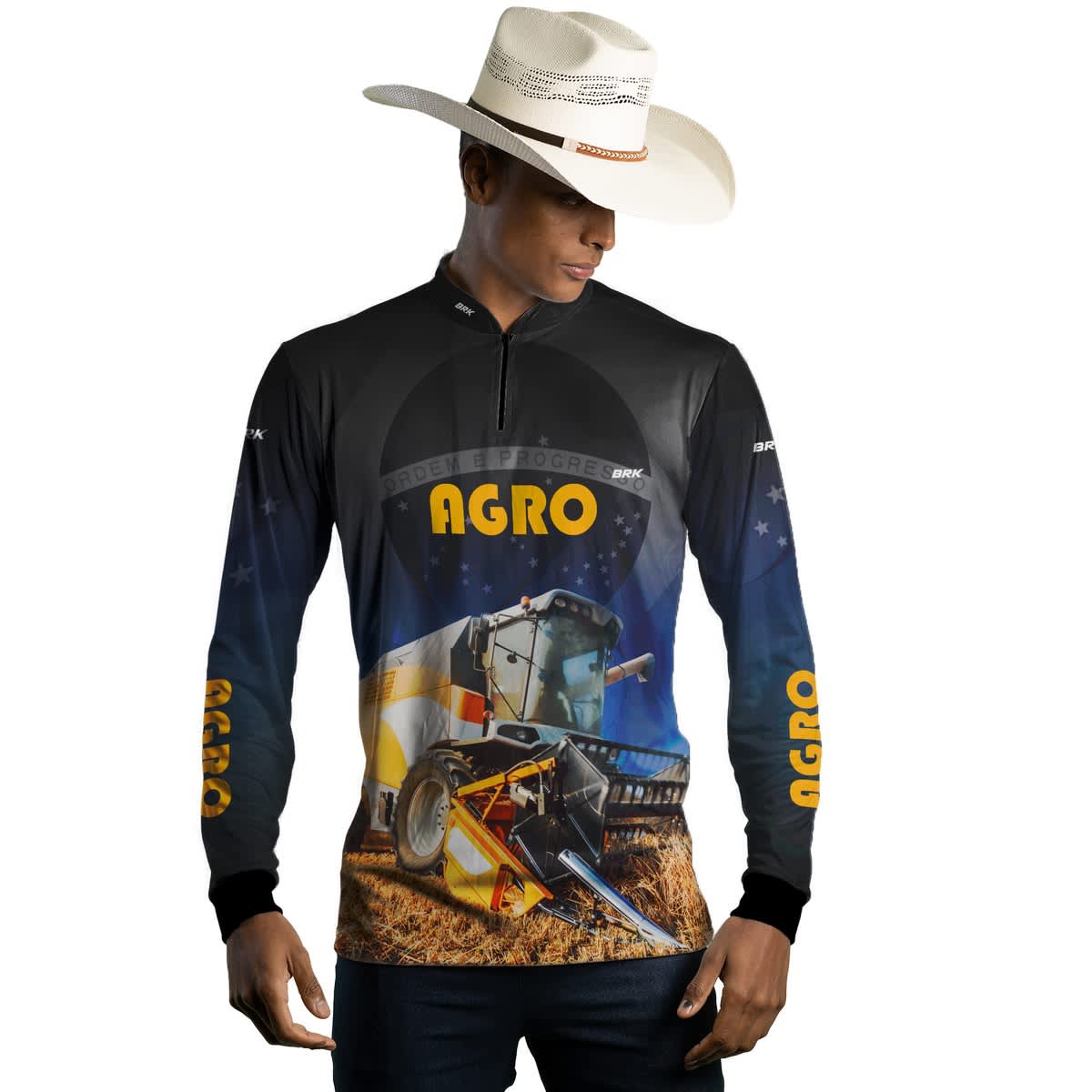 Camisa Agro Brk Colheitadeira Agro com Proteção Solar UV50+ - Brk Agro