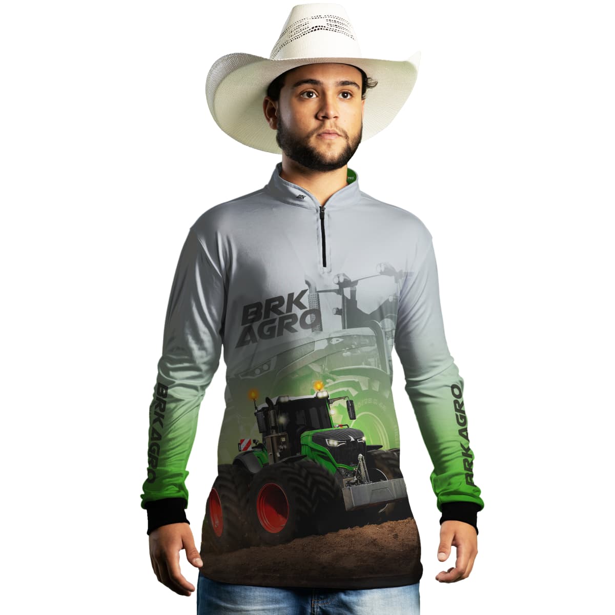Camisa Agro Brk Trator Vario 1000 Clara com Proteção Solar UV50+ - Brk Agro
